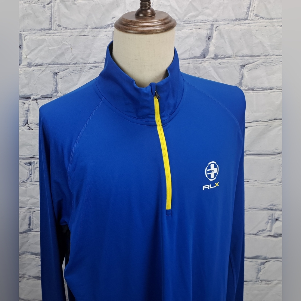 RLX Ralph Lauren Men's Half Zip Performance Jacket Pullover Blue Golf XXL 2XL - Picture 13 of 16